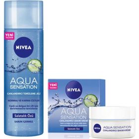 Nivea 200 ml Aqua Sensation Canlandırıcı Yüz Temizleme Jeli + 50 ml Aqua Sensation Canlandırıcı Yüz Kremi
