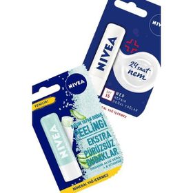 Nivea 24H Peeling Etkili Dudak Onarıcı Set