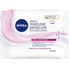 Nivea 25 Adet Kuru Hassas Yüz Göz Dudak Makyaj Temizleme Mendili