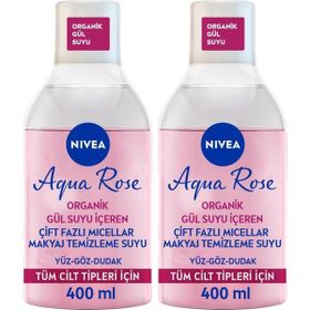 Nivea 2x400 ml Aqua Rose Organik Gül Suyu Çift Fazlı Yüz Temizleme Suyu