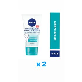 Nivea 3'ü 1 Arada 2x150 ml Beyaz Kil Maskesi
