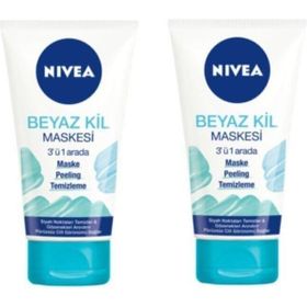 Nivea 3'ü 1 Arada 2x150 ml Beyaz Kil Maskesi