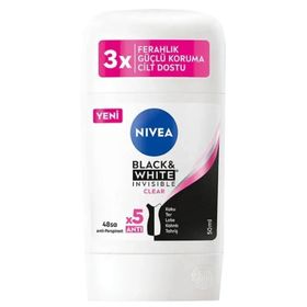 Nivea 50 ml Black White Kadın Şeffaf Deodorant