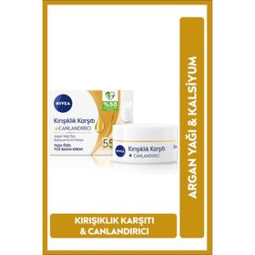 Nivea 50 ml Canlandırıcı Argan Yağı Kalsiyum UV Filtresi Kırışıklık Karşıtı Yaşa Özel Yüz Bakım Kremi