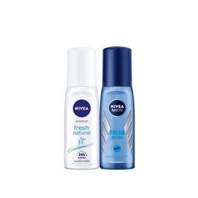 Nivea 75 ml Fresh Natural Kadın Sprey Deodorant + 75 ml Fresh Active Erkek Sprey Deodorant