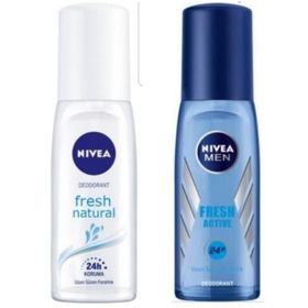 Nivea 75 ml Fresh Natural Kadın Sprey Deodorant + 75 ml Fresh Active Erkek Sprey Deodorant
