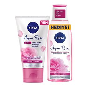 Nivea Aqua Rose 150 ml Peeling Maske + 200 ml Nemlendirici Tonik
