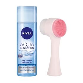Nivea Aqua Sensation 200 ml Canlandırıcı Temizleme Jeli + Cilt Temizleme Fırçası