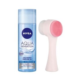 Nivea Aqua Sensation 200 ml Canlandırıcı Temizleme Jeli + Cilt Temizleme Fırçası