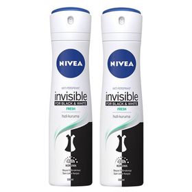Nivea Black and White 2x150 ml Fresh Invisible Kadın Deodorant