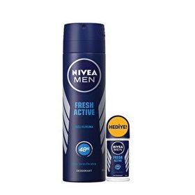 Nivea Black and White Invisible Fresh 150 ml Deodorant ve Fresh Active Mini 25 ml Roll-on