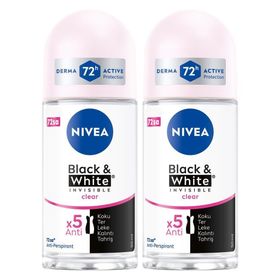 Nivea Black White Clear 2x50 ml Kadın Roll-On