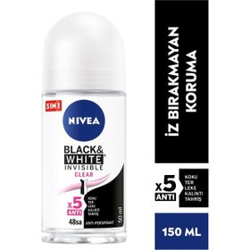 Nivea Black & White Clear 50 ml Kadın Roll On