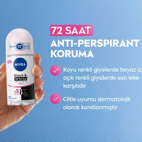 Nivea Black White Clear 72 Saat Anti Perspirant Koruma 50 ml Kadın Roll-On Deodorant