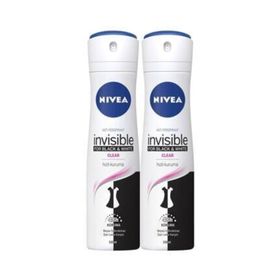 Nivea Black White Clear İnvisible 2x150 ml Deodorant+Banyo Terliği