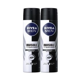 Nivea Black White Clear İnvisible 2x150 ml Deodorant+Banyo Terliği