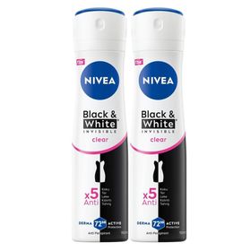 Nivea Black White Clear İnvisible 2x150 ml Deodorant+Banyo Terliği