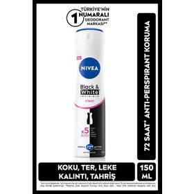 Nivea Black White Invisible Clear 150 ml 72 Saat Anti-Perspirant Kadın Sprey Deodorant