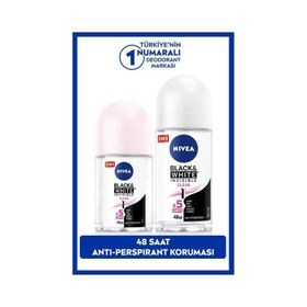 Nivea Black & White Invisible Clear 50 ml Kadın Deodorant Roll-On + 25 ml Mini Deodorant Roll-On