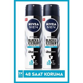 Nivea Black & White Invisible Fresh Antiperspirant Leke Yapmayan Erkek Sprey Deodorant 150 ml x 2