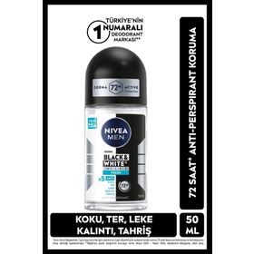 Nivea Black & White Invisible Fresh Antiperspirant Ter Önleyici Leke Yapmayan Erkek Roll-On Deodorant 50 ml