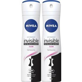 Nivea Black & White Invisible Güçlü Etki 2x150 ml Kadın Sprey Deodorant