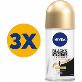 Nivea Black White Invisible Ipeksi Pürüzsüzlük 3x50 ML Kadın Roll-On