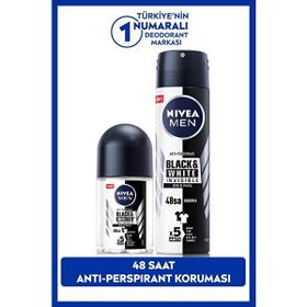 Nivea Black White Invisible Original 150 ml Men Erkek Sprey Deodorant ve 25 ml Mini Roll-On