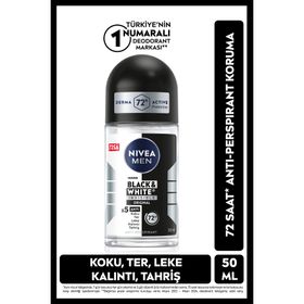 Nivea Black White Invisible Original 50 ml 72 Saat Anti-Perspirant Koruma Erkek Deodorant Roll-On