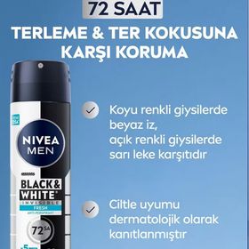Nivea Black & White Invisible Original Antiperspirant Leke Yapmayan Erkek Sprey Deodorant