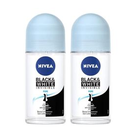 Nivea Black White Invisible Pure 2x50 ml Kadın Roll-On