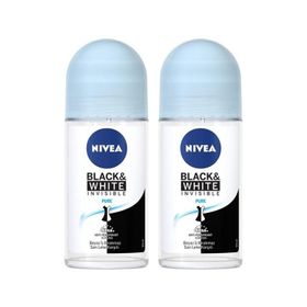 Nivea Black White Invisible Pure 2x50 ml Kadın Roll-On