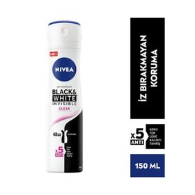 Nivea Black White Invisible Pure 4x150 ML Kadın Deodorant