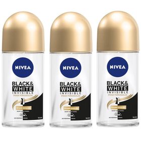 Nivea Black White İpeksi Pürüzsüzlük 3x50 ML Kadın Roll-On
