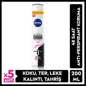 Nivea Black&White Invisible Clear 48 Saat Anti-Perspirant Koruma Kadın Sprey Deodorant
