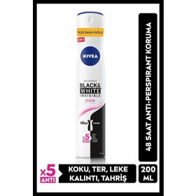 Nivea Black&White Invisible Clear 48 Saat Anti-Perspirant Koruma Kadın Sprey Deodorant