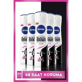 Nivea Black&White Invisible Clear 5x150 ml Kadın Sprey Deodorant