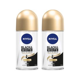 Nivea Black&White Invisible İpeksi Pürüzsüzlük 2x50 ml Kadın Roll-On Deodorant