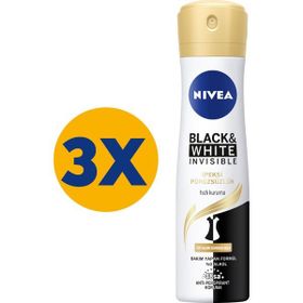 Nivea Black&White Invisible İpeksi Pürüzsüzlük 3x150 ml Deodorant