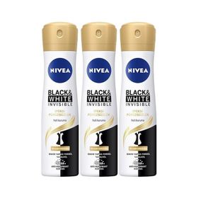 Nivea Black&White Invisible İpeksi Pürüzsüzlük 3x150 ml Deodorant