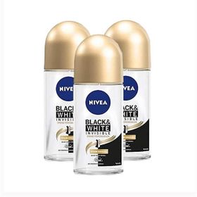 Nivea Black&White Invisible İpeksi Pürüzsüzlük 3x50 ml Kadın Roll-On Deodorant