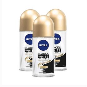 Nivea Black&White Invisible İpeksi Pürüzsüzlük 3x50 ml Kadın Roll-On Deodorant