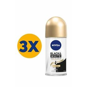 Nivea Black&White Invisible İpeksi Pürüzsüzlük 3x50 ml Kadın Roll-On Deodorant