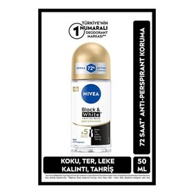 Nivea Black&White Invisible İpeksi Pürüzsüzlük 4 x 50 ml Kadın Roll-On Deodorant