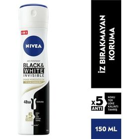 Nivea Black&White İpeksi Pürüzsüzlük 150 ml Kadın Sprey Deodorant