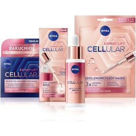 Nivea Cellular Doğal Retinol Alternatifi Bakuchiol Serum 30 ml Gece Bakım Kremi 50 ml ve Kağıt Yüz Maskesi