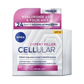 Nivea Cellular Expert Filler 50 ml SPF15 Hyaluronik Asit Yoğun Yaşlanma Karşıtı Gündüz Bakım Yüz Kremi
