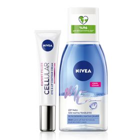 Nivea Çift Etkili Göz Makyaj Temizleyici 125 ml ve 15 ml Cellular Dolgunlaştırıcı Göz Bakım Kremi