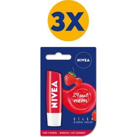 Nivea Çilekli 3x4,8 g Dudak Bakım Kremi