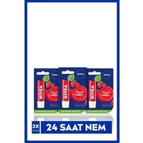Nivea Çilekli 3x4,8 g Dudak Bakım Kremi